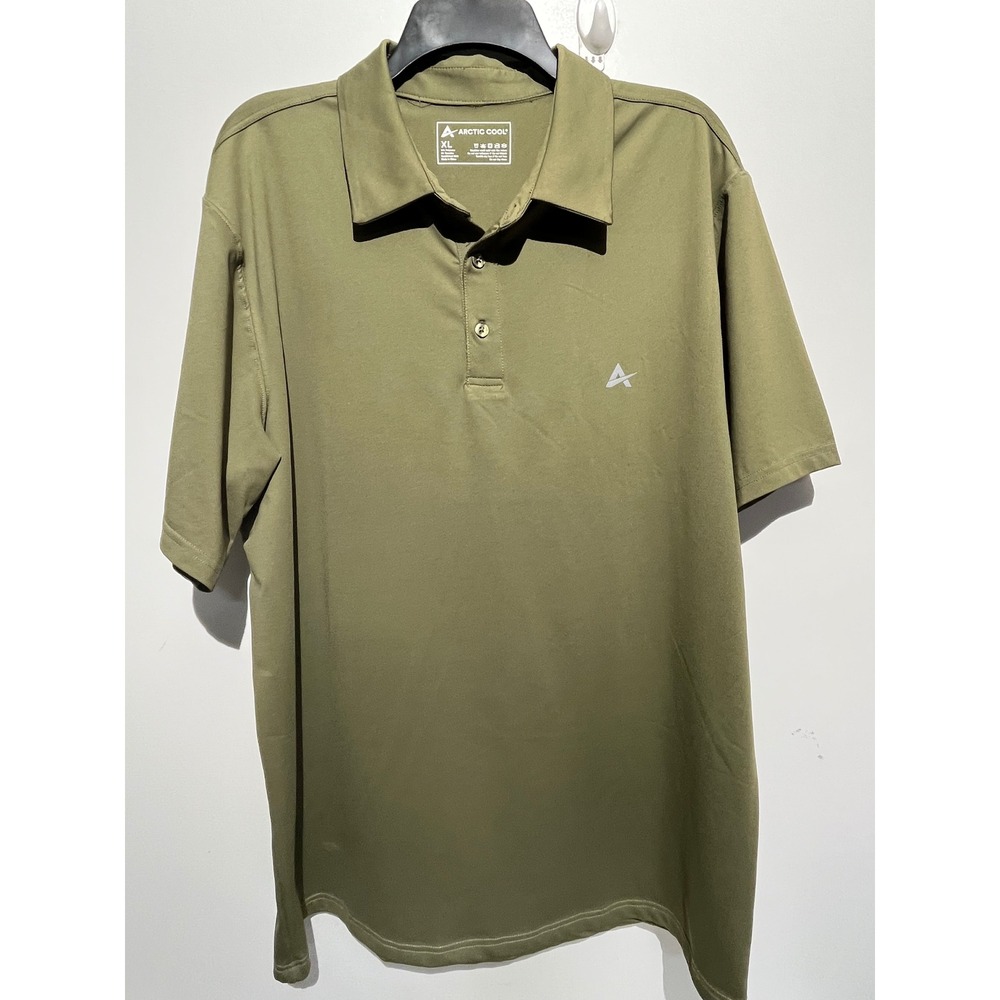 Arctic Cool Mens XL Olive Green Instant Cooling Performance Polo Shirt XL